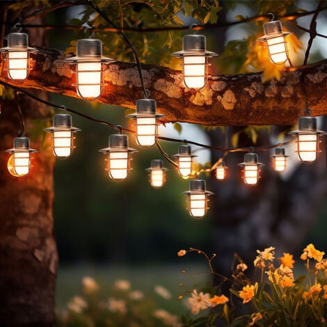 Solarlampe LED Solar Lichterketten Aussen Garten Flammeneffekt, Akku