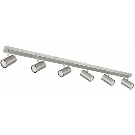 Deckenstrahler silber Spot Deckenleuchte Spotleiste 6 flammig 