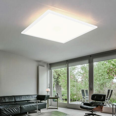 LED Deckenlampe -Stufen weiß, Wandschalter, mit 3 ALU Panel Backlight, über ultraflach, Wohnzimmerleuchte Deckenleuchte 18W LED