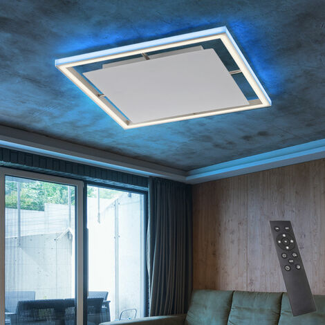 Brilliant LED Deckenleuchte Susie Weiß 32W CCT Dimmbar RGB Backlight Mit Fernbedienung