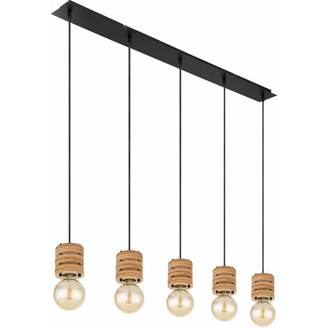 ZMH Pendelleuchte Esstischlampe Hängend Hängeleuchte Schwarz/Berstein ZMH Pendelleuchte Esstischlampe Hängend Hängeleuchte Schwarz/Berstein