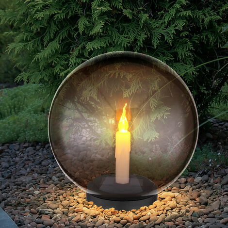 Kugel Solarleuchten für den Garten rund LED Solar Kerze Feuereffekt