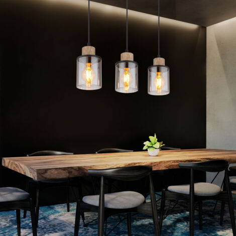 XXL Pendelleuchte Mit Stoffschirm – Höhenverstellbar, 3x E27 | Graue Esstischlampe Für Wohnzimmer