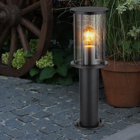 Stehlampe Garten Sockelleuchte modern Außenlampe schwarz, Wegeleuchte