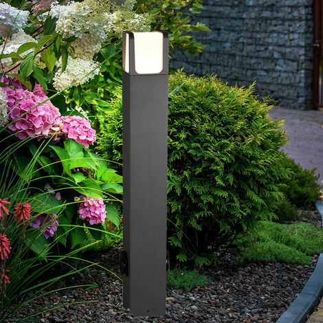 Stehlampe Garten Sockelleuchte anthrazit Außenlampe modern 2fach