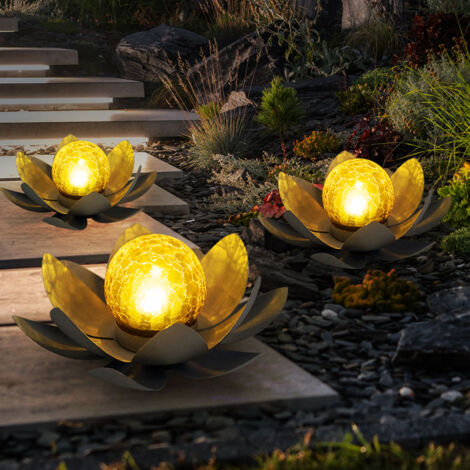 Asia Garten Lotusblüte Deko Solar Lotusblüte für Außen Gartenleuchte