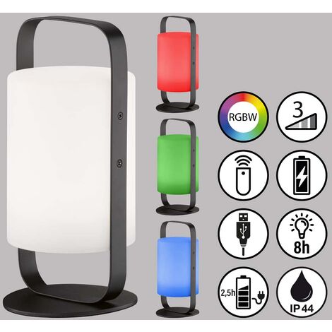 Tischleuchte Außenlampe LED RGB Fernbedienung Dimmbar IP44