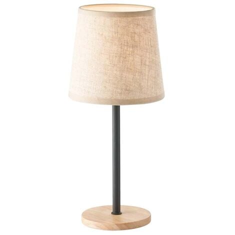 Tischleuchte Nachttischlampe Schlafzimmerlampe Schreibtischlampe Holz H cm 30