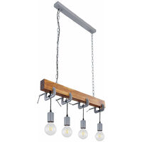 Pendelleuchte Aus Eichenholz Mit 7 Milchglaskugeln – 120 Cm, G9 LED, Rustikales Design