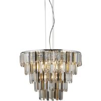 Pendelleuchte Hängeleuchte Deckenleuchte Glas Chrom Bernstein Wohnzimmerleuchte