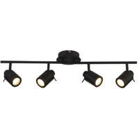 Searchlight Samson 4-flammiger IP44 Badezimmerspot SplitBar, Mattschwarz IP44