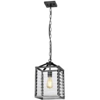 Pendelleuchte Hängelampe Laterne schwarz E27 Deckenleuchte Flurleuchte H 200 cm