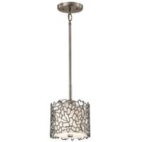 Elstead Coral - 1 Lichtdecke Mini Anhänger Classic Zinn, Silberkoralle, E27