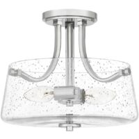 Elstead Quoizel Hollister Bowl Semi-Flush-Deckenleuchte Nickel poliert
