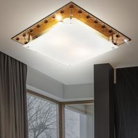 Decken Lampe Glas Kupfer Wohn-Ess-Zimmer-Spiegel Rand Leuchte Flur Küchen Licht 