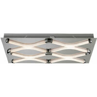 Deckenlampe Deckenleuchte Wohnzimmerlampe Schlafzimmerlampe Flurleuchte, Chrom satiniert, LED 7W 405Lm warmweiß, LxBxH 58x34x6cm