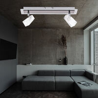 2er SET LED Wand Strahler Unterbau Leuchte Wohn Zimmer Beleuchtung Lampe silber 