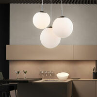 Design LED Hänge Lampe Wohn Zimmer Kristall Kugel Decken Pendel Leuchte Chrom 