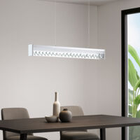 LED Design Pendel Hänge Leuchte Wohn Zimmer Beleuchtung Glas Kristall Chrom Decken Lampe Eglo 93562