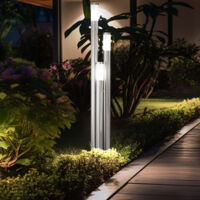 Wegeleuchten Außen Edelstahl LED Stehleuchte Außen groß, Gartenleuchte 170 cm 3 silberne Säulen,3x 11W 3x 1055lm warmweiß ,D 28 cm