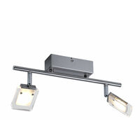 LED Decken Leuchte Wohnraum Strahler silber 2-flg schwenkbar IP20 WOFI 7614.02.01.0000
