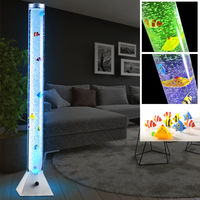 Design LED Wassersäule 5 Deko-Fische Farbwechsler H 130 cm Wohnzimmer Steh-Lampe