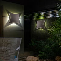 2er Set LED Akzent Haus Wand Beleuchtung ALU Veranda Außen Strahler Leuchten 