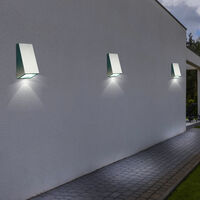 LED Außen Haus Wand Spot Lampe Edelstahl Leuchte Garten Hof Veranda Balkon Licht 