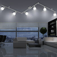 Luxus LED Decken Lampe Ess Zimmer ALU Balken Leuchte Chrom Strahler verstellbar 