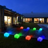 4er Set RGB LED Deko Eis Würfel Solar Leuchten Tritt Stufen Außen Living-XXL 