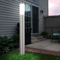 2er Set Außenbereich Steh Stand Lampe Edelstahl IP44 Garten Garage DxH 7,8x45cm 