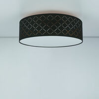 Design LED Decken Lampe Textil grau Leuchte Wohn Ess Zimmer Strahler quadratisch 