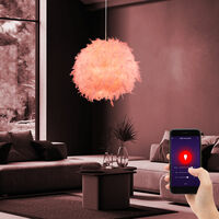 RGB LED Smart Home Rattan Hänge Decken Lampe ALEXA GOOGLE App Leuchte DIMMBAR 