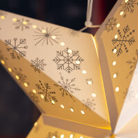 10x LED Weihnachts Lichterkette Papier Deko Lampen weiß X-MAS Beleuchtung Advent 