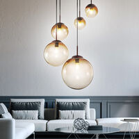 Elegante LED 24 W Hänge Lampe Restaurant Pendel Decken Glas Leuchte Touch Dimmer 