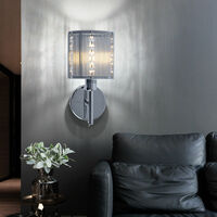 2er Set Kristall Design LED Wand Leuchten Arbeits Zimmer Flur Chrom Kugel Lampen 
