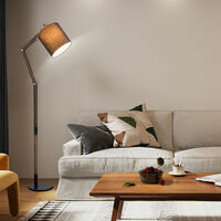 Steh Lampe Holz Gelenk Stand Leuchte Arbeits Zimmer Textil Höhe verstellbar 