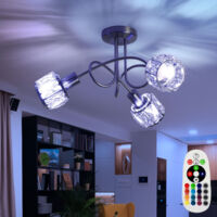 RGB LED Spot Leiste dimmbar Decken Leuchte schwenkbar Chrom Lampe Fernbedienung 