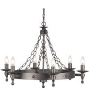 Elstead Warwick - 6 Light Chandelier Graphite Black Finish, E14