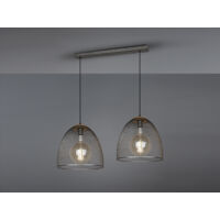 Pendelleuchte IVAR mit 2 Drahtgeflecht Metallschirmen in Silber, Breite 125cm