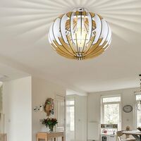 LED Leuchte grau Holz Lampellen Decken Lampe weiß Ess Zimmer Küchen Beleuchtung 