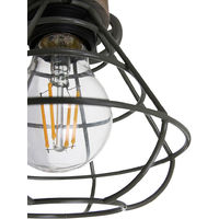 LED Wand Leuchte Industrial Holz Käfig Lampe Spot Strahler verstellbar Filament 