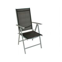 2x Hochlehner 7-Fach verstellbar ALU Stahl schwarz Stuhl Garten Sitz Balkon