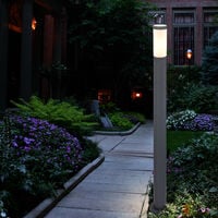 2er Set Steh Leuchten Außen Veranda Garten Beleuchtung Edelstahl Säulen Lampen 