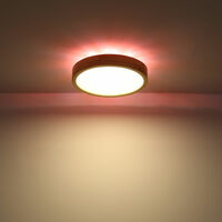Landhaus Stil LED Decken Lampe dimmbar Flur Holz Strahler gold RGB FERNBEDIENUNG 