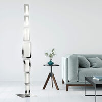 LED Stand Steh Leuchte Wohn Zimmer Beleuchtung Wellen Design Dimmer Lampe silber 