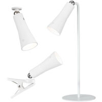 LED Klemmstrahler Tischleuchte Akku Schreibtischlampe dimmbar Wandleuchte Taschenlampe, mit Ladekabel, 1,5W 160lm warmweiß