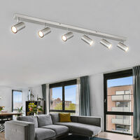 Deckenstrahler silber Spot Deckenleuchte Spotleiste 6 flammig 