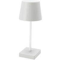 Tischleuchte Indoor Akku Tischlampe dimmbar 3-Stufen Nachttischleuchte USB, weiß, LED warmweiß, LxBxH 10,5x10,5x26 cm