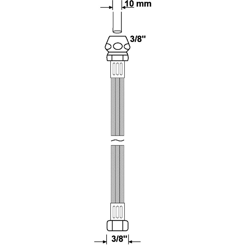 Sanitop-Wingenroth Armaturenschlauch für den Anschluss eines Wasserhahns  3/8 Zoll Überwurf x 10 mm Quetsche x 1000 mm Flexschlauch  Verbindungsschlauch Anschlussschlauch Armatur 19342 9